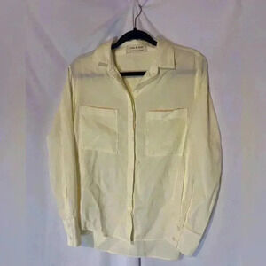 Cloth & Stone Women’s Light Yellow Button Down Shirt